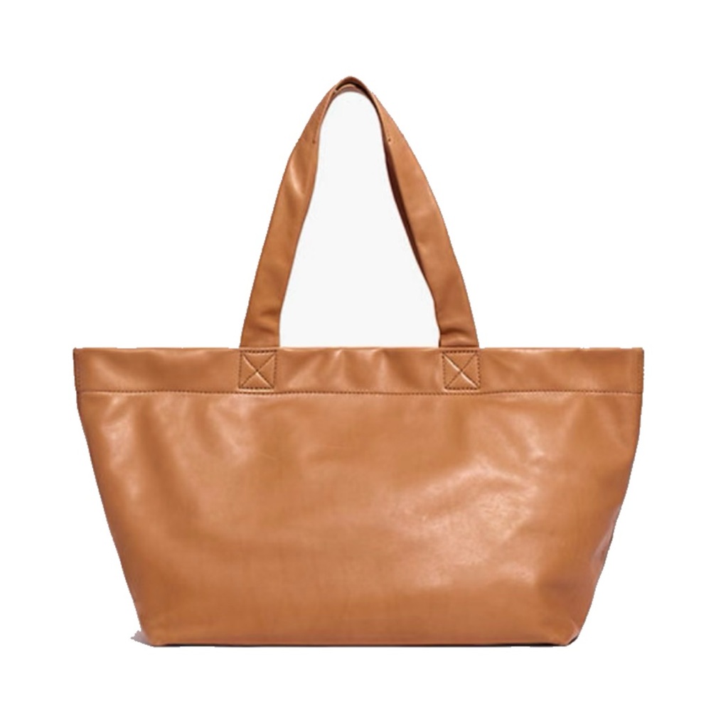 Madewell Slouchy Tan Camel Leather Tote Bag- Large